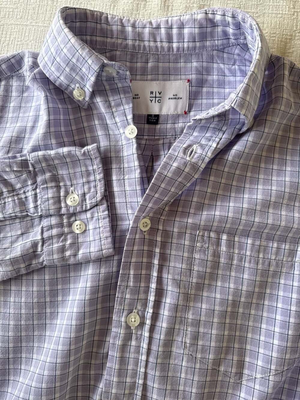 RIVY C No Boat No Problem Button Down Shirt Size S